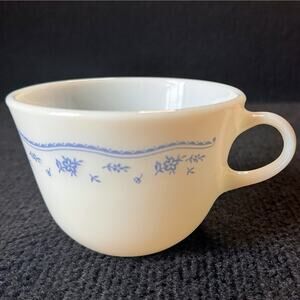 Vintage Corelle Old Town Blue Coffee Cup – Pyrex Milk Glass Mug – Corning Ware